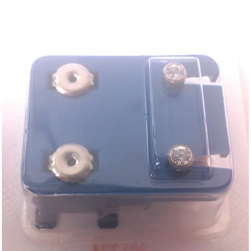 12 PAIRS OF TITANIUM CAFLON APRIL CRYSTAL STUDS