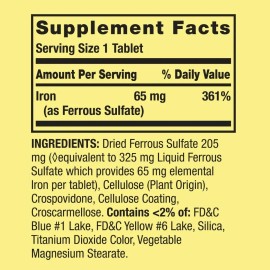 Hierro 65mg Sulfato Ferroso 100 Tabletas H17 Sabor