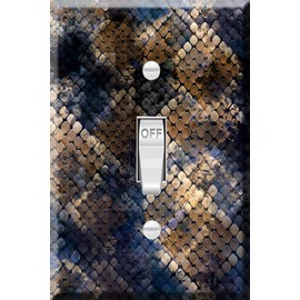 Toggle Wallplate, Single Light Switch Cover Plate - Abstract color snake skin pattern