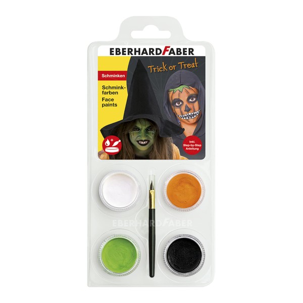 Eberhard Faber 579029 Children's Make-Up Set Witch/Pumpkin, 4 Make-Up Colours