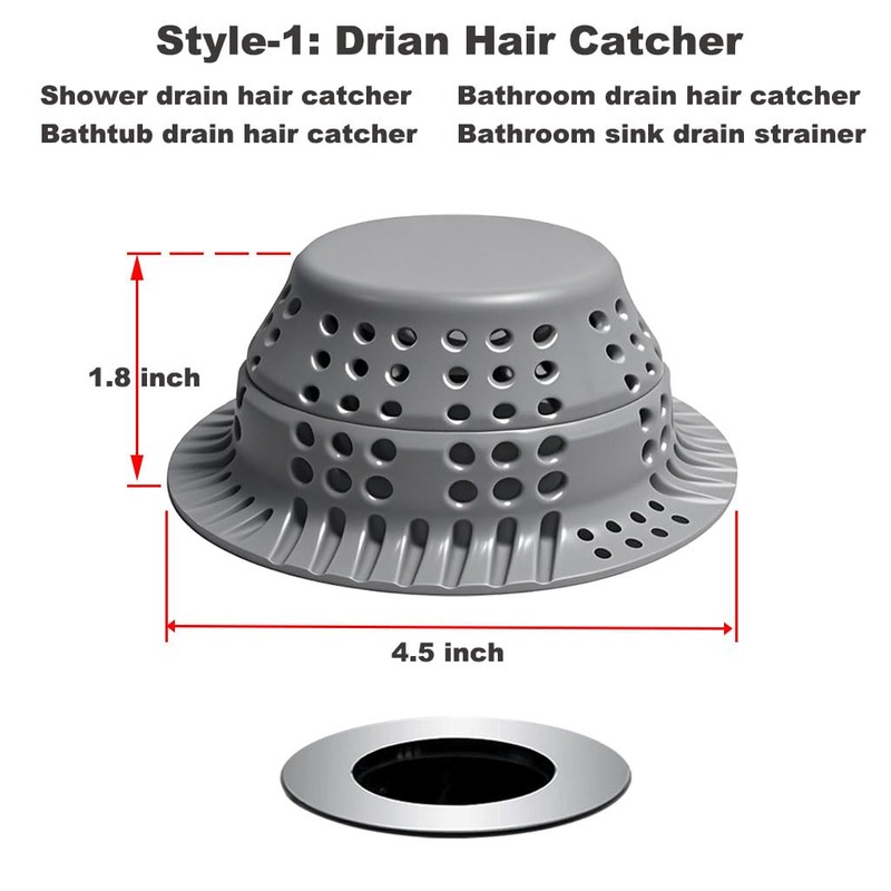 Seatery Bathtub Drain Hair Catcher with Drain Plug, Silicone Tub