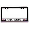 Customola - Colorado Bottom Flag State Flag Steel Metal License Plate Frame Bl