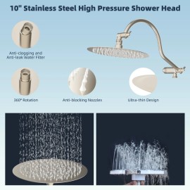 Hibbent Shower Head High Pressure Rainfall Shower Head Handheld Showerhead Combo