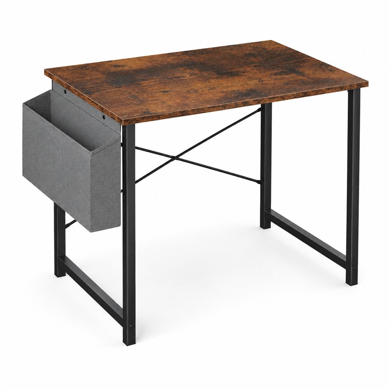 Computer Desk with Storage Bag, Metal Frame Study Table