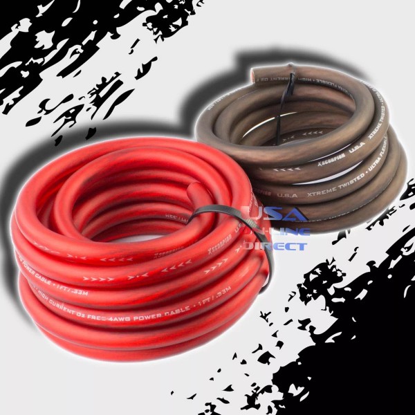 Xscorpion 4 AWG Gauge 20ft Red + 5ft Black Flex