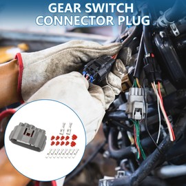 A ABSOPRO 10 Pin Gear Switch Connector Plug 2.2/4.8mm Series Female Wire Terminal Connector for Honda CRV Plastic Gray