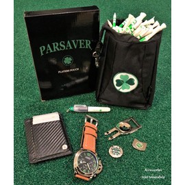 Players Clover Valuables Pouch - A Must Golf Accessories Bag - Safely Store Your Wallet Jewelry Watch Golf Tees Divot Tool and Golf Ball Markers (Green Clover)