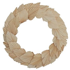 Vickerman Natural Botanicals 24" Bleached Palm Spear Wreath. This Wreath Measures 24 inches in Diameter. It Features Bleached Palm Spear Leaves on a Coco Fiber Base. This is a Dried and Preserved