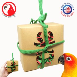 Bonka Bird Toys 2985 Natural Christmas Box Medium Parrot Cage Toy, Cockatiel, Conure, Ringneck, and Similar Breeds
