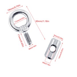 UtySty 5 Pack Vehicle Awning Hook Rings 304 Stainless Steel Roller Track Mount Sliding Stopper for RV Awning Pipe Rail Trailer SUV Camper 5th Wheel Caravan Camping String Light Rope Lights Shade Cloth