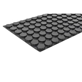 Cylindrical Flat Top Self-Adhesive Protective Non-Skid Rubber Feet .750" inches (19.1 mm) x .160" inches (4.1 mm) - 14 Pack - BS44 Black