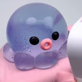 2025 NEW taba squishies Cute Octopus Crystal Ball Homemade Bubble Making Pinch Decompression Anger Relief Toy Pump Bubble Slow Rebound Squeezing Toy - Colour: BLUE
