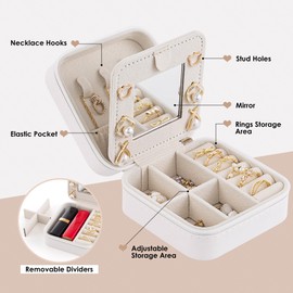 Nymtavia Birthday Gifts for Women - Initial Jewelry Box, Travel Case Organizer for Wife, Girlfriend, Graduation & Bridesmaid Gift