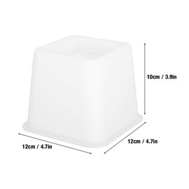 Bed Risers, 4 Pack 4 Inch Bed Chair Sofa Riser Feet Lift Set 600kg Load Capacity Furniture Risers Lifts for Chairs Tables Desks Sofas, 12x12x10cm (White)