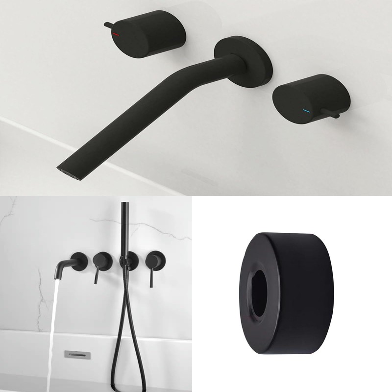 Set of 6 Stainless Steel Cover Rosette Black Pipe Cover