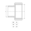 Female Round Male Fittings Pipe Connection Reduction x Chrome 1/2"