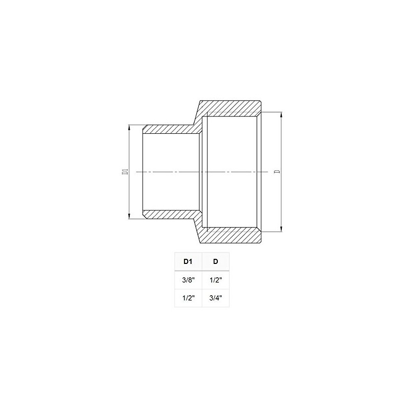 Female Round Male Fittings Pipe Connection Reduction x Chrome 1/2"