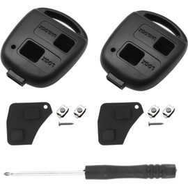 SLshiBo Toyota Key Shell 2 Buttons Key Replacement Housing for Toyota Yaris Avensis Corolla RAV4 Prado Echo Tarago with Accessories Car Replacement Key Shell
