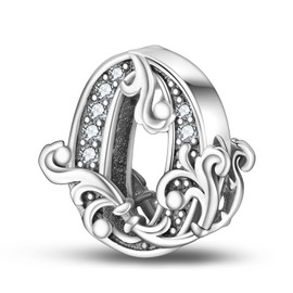 0 1 2 3 4 5 6 7 8 9 Number Charms 925 Sterling Silver for Women Fits European Charm Bracelets and Necklace, Silver