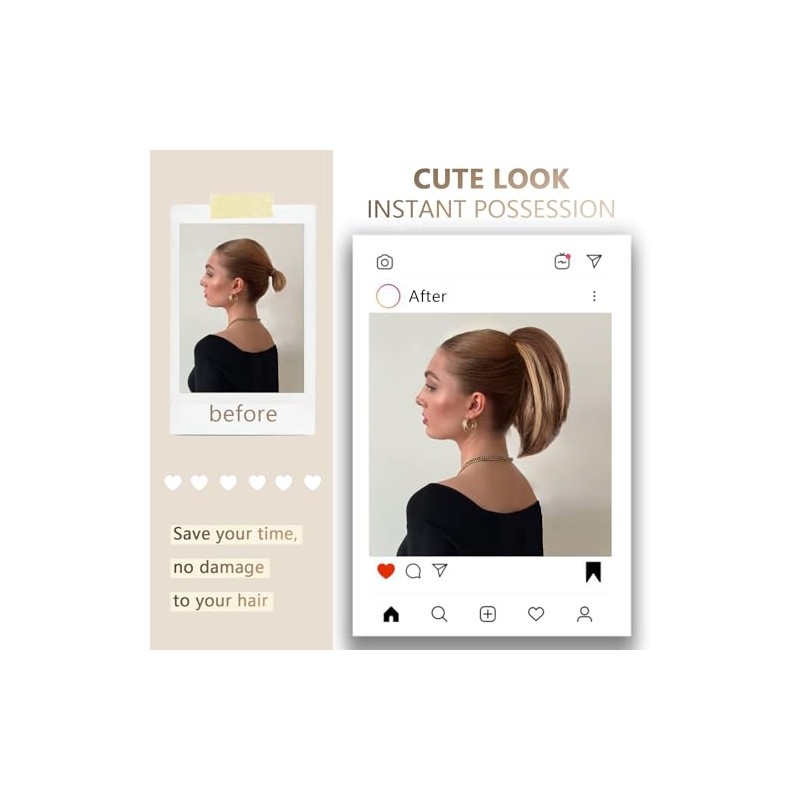 ZQIAN BEAUTY Coletas Postizas con Clip para Mujer - Extensión