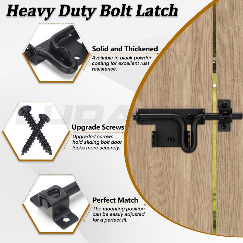 Slide Bolt Gate Latch Door Lock, Thickened Slide Bolt Latch
