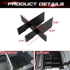 x xotic tech Rear Lower Center Console Organizer Divider Compatible with Dodge RAM 1500 2500 3500 2019 2020 2021 2022 2023 2024 2025 (NOT for Classic, Longhorn, Limited, TRX)