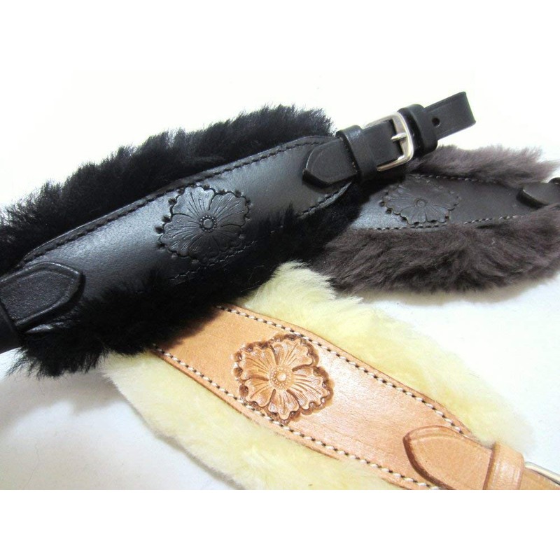 PS Pferdeartikel Sheepskin Padded Flower Nose Strap - Decorated Colour
