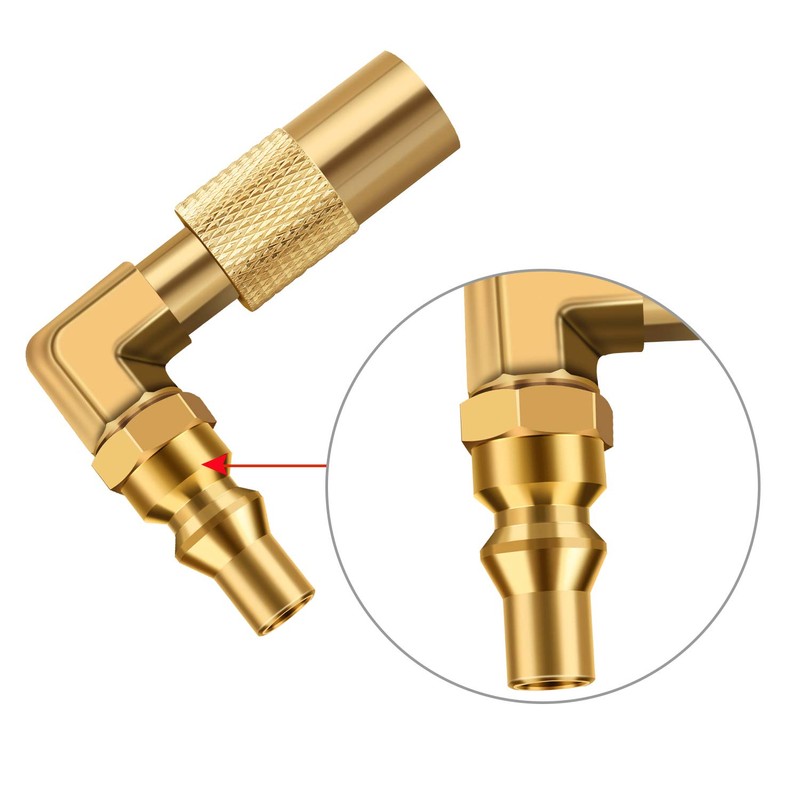 WADEO Low Pressure 1/4 inch RV Quick Connect Elbow Adapter
