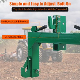 Garvee 3 Point Quick Hitch Category 1, 3000 LBS Lifting Capacity Tractor Quick Hitch, 27.5" Between Lower Arms, 14.5" ~17.5" Level Adjustment, Quick Hitch Adaptor to Category 1 and 2 Tractors
