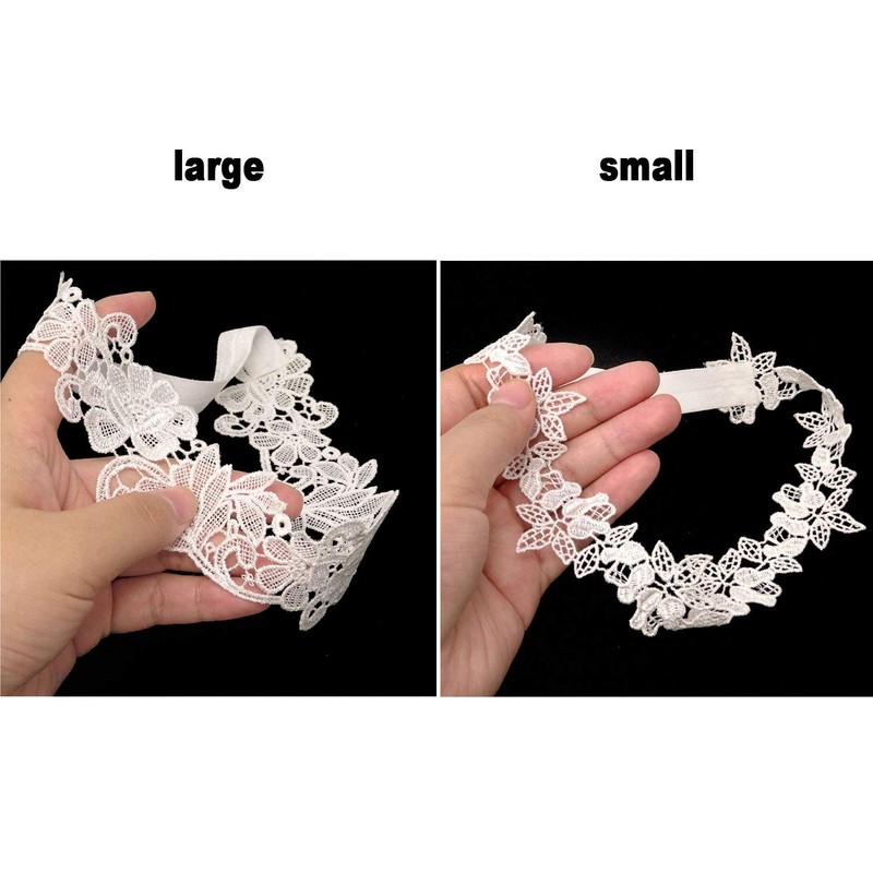 Honbay 2PCS Lace Flower Leaf Design Bridal Garter Stretches Garter