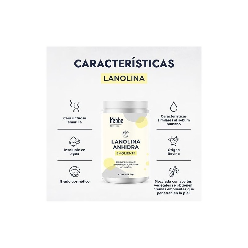 HEBBE - Lanolina 1kg | Alivia Piel Agrietada | Potente