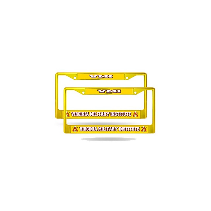 VMI Keydets (Set of 2) Yellow Painted Chrome Metal License