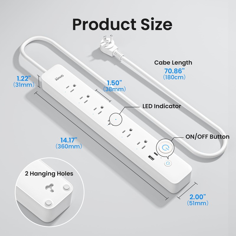 GHome Smart Power Strip, WiFi Surge Protector with 6 Individually