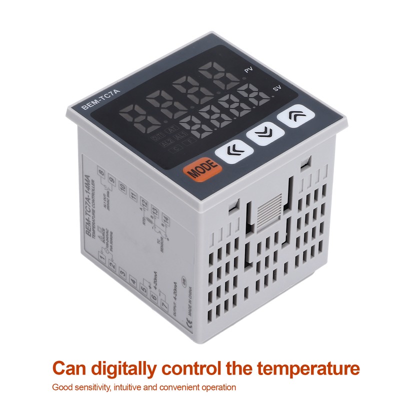 PID Temperature Controller 72x72mm Digital Display Intelligent Thermostat AC 100‑240V