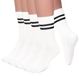 NEDLON (4 pairs) Pilates Grip Socks For Women Non-Slip (Size 35-40) Non-Slip Socks, Yoga, Gym, Training, Barre, Slippers Breathable, soft Yoga Socks (Standard, White + White + White + White)