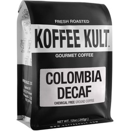 Koffee Kult - Colombian Decaf Coffee Chemical Free Swiss Water Process SWP (Ground, 12oz)