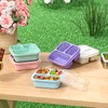 MCHERRY 3Pack Snack Boxes with Compartments, Stackable Bento Boxes for