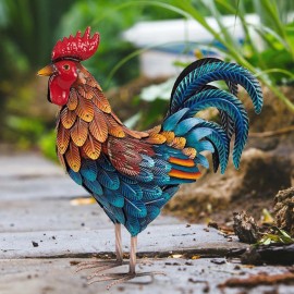 Shorayn Metal Rooster Statue Outdoor Garden Decor Yard Art for Backyard Patio Lawn