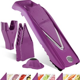 Börner Mandoline Slicer V5 (Starter Set) • Vegetable V-Slicer for Slices, Sticks & Dices in Various Sizes • With Stainless Steel V-Blade • Adjustable Kitchen Slicer • Color: Purple