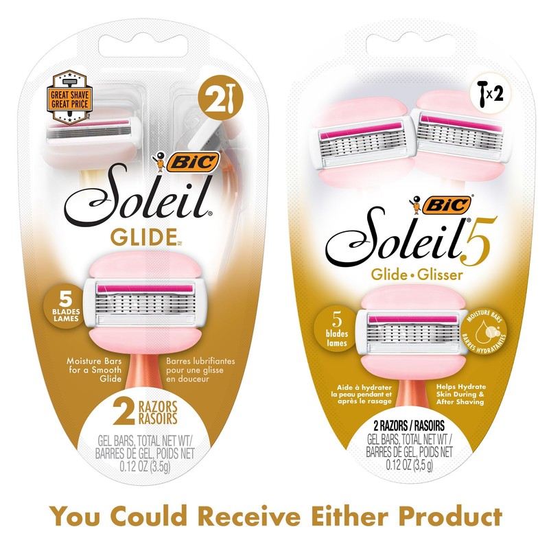 BIC Soleil Glide Disposable Razors for Women, 5 Blades With