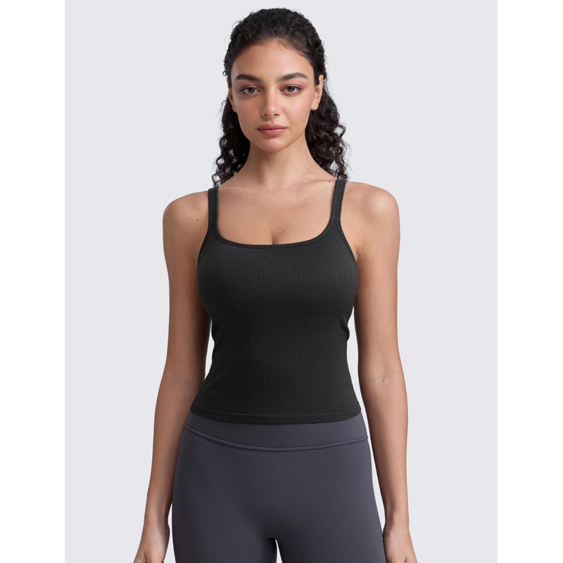 CRZ YOGA Seamless Womens U Neck Longline Sports Bra -