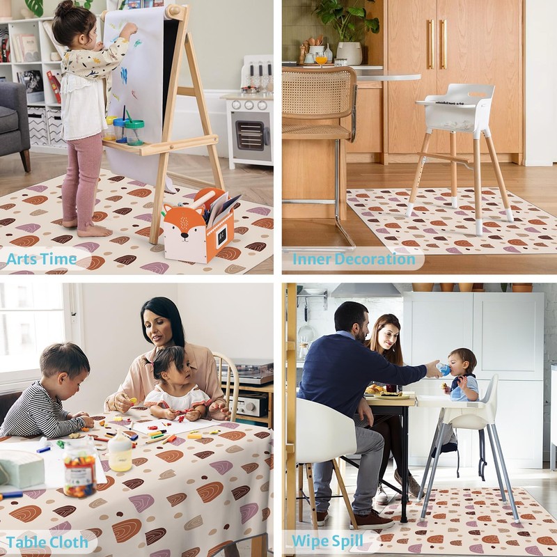 Blissful Diary Baby Splat Mat for Under High Chair, 50.4