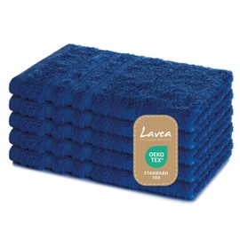 Lavea Guest Towels, Terry Series Elena, 30 x 50 cm, Royal Blue, Set of 5