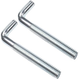 AERZETIX - C48194 - Set of 2 Screw Hooks Metal with Metric Thread M6 x 50 mm - Angle Hook - Hook in the Shape of L - Screw Hook for Hanging