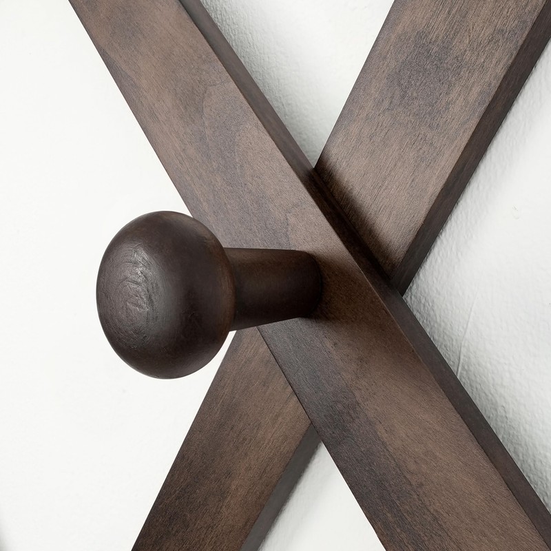 SKOLOO Wooden Wall Hat Rack, Large Accordion Wall Hanger, Modern,