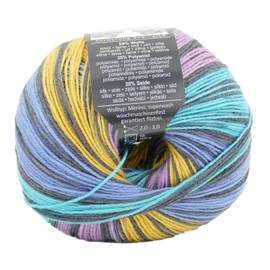 Online Supersocke 4-Ply Silk Colour, Sock Wool with Silk, Sock Yarn, 4-Ply with Colour Gradient, 55% Wool, 25% Polyamide, 20% Silk, 100 g, 400 m (3128)