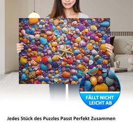 Yunlus Puzzles for Adults, 1000 Pieces, Impossible, Difficult Challenging Puzzles for Adults, 1000 Pieces, Beach Puzzle, Colourful Shell Puzzle, 1000 Pieces, 70 x 50 cm