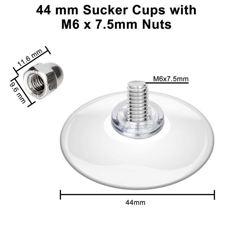 AccEncyc Storage Hook - 12 Pack Suction Cups with Screws,