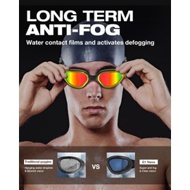 ZIONOR G1 Nava Super Anti-Fog Unisex Swim Goggles Mirror/Bright Smoke Lens