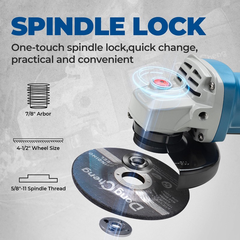 DongCheng Angle Grinder 4-1/2 inch 6.7-Amp Paddle Switch 11800RPM Power